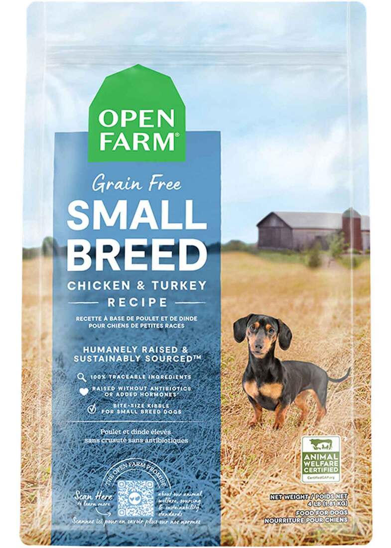 Open Farm Small Breed Grain Free Recipe Dry Dog Food, Chicken & Turkey Recipe, 4 Pounds