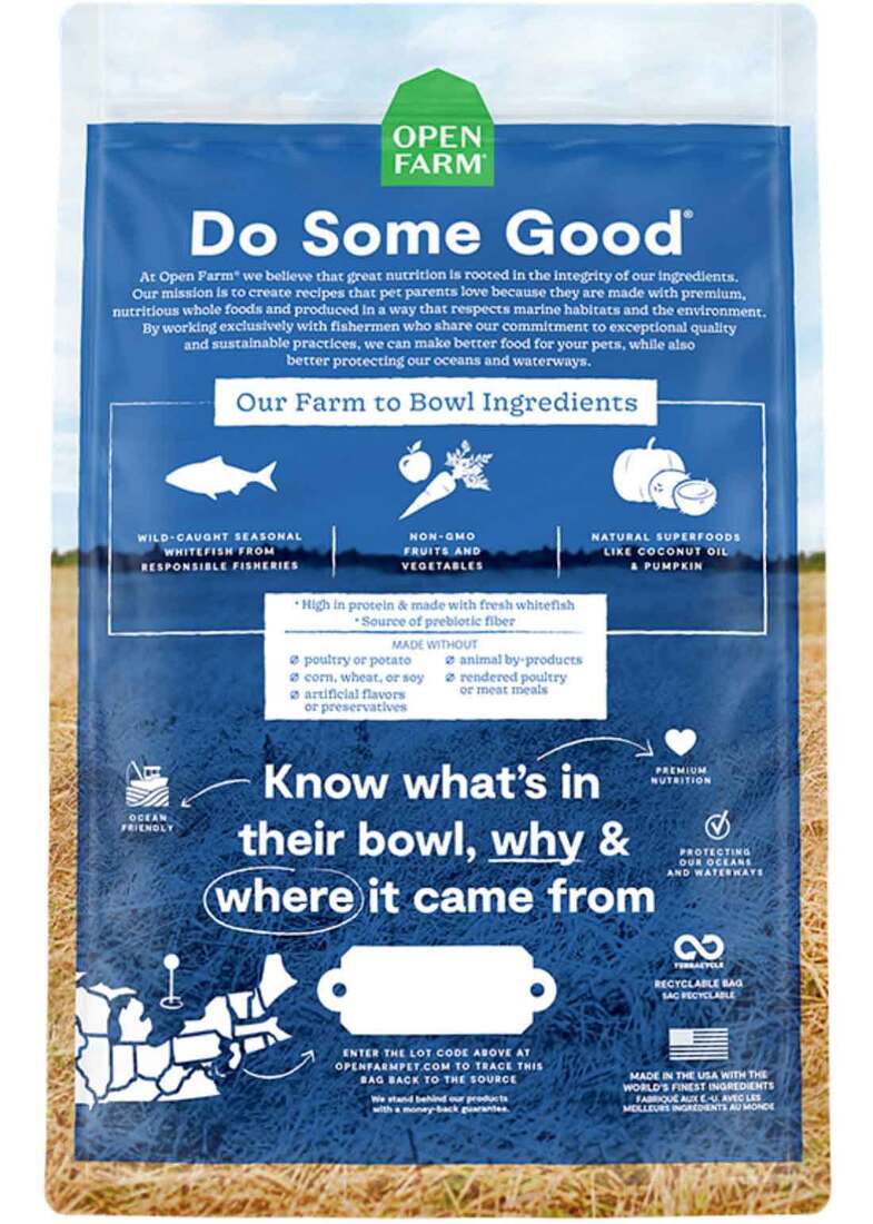 Open Farm Catch-Of-The-Season Grain Free Kibble Dry Dog Food, Whitefish, 22 Pounds