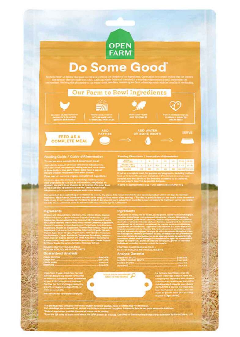 Open Farm Freeze Dried Raw Patties Dog Food, Harvest Chicken Recipe, 10.5 Ounces