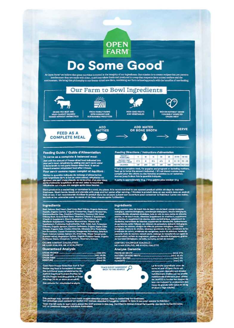 Open Farm Freeze Dried Raw Patties Dog Food, Surf & Turf Recipe, 10.5 Ounces