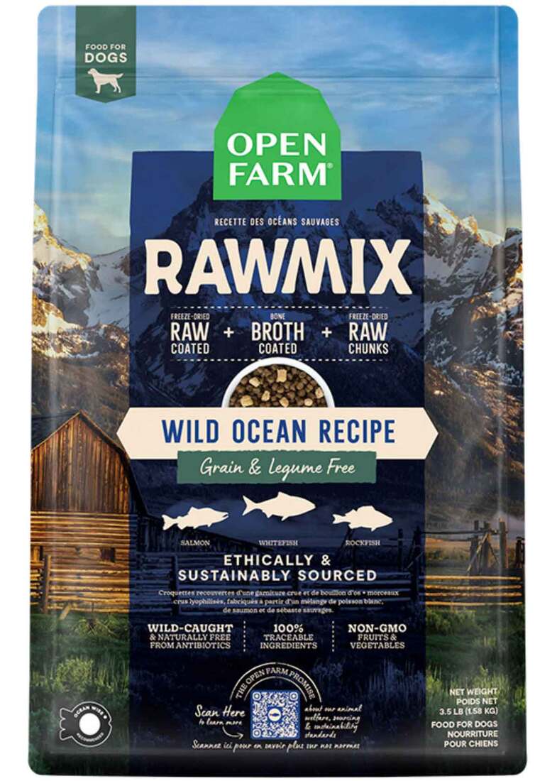Open Farm RawMix Dog Food, Wild Ocean Recipe, 3.5 Pounds