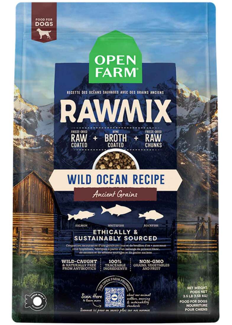 Open Farm RawMix Dog Food, Wild Ocean Recipe Ancient Grains, 3.5 Pounds