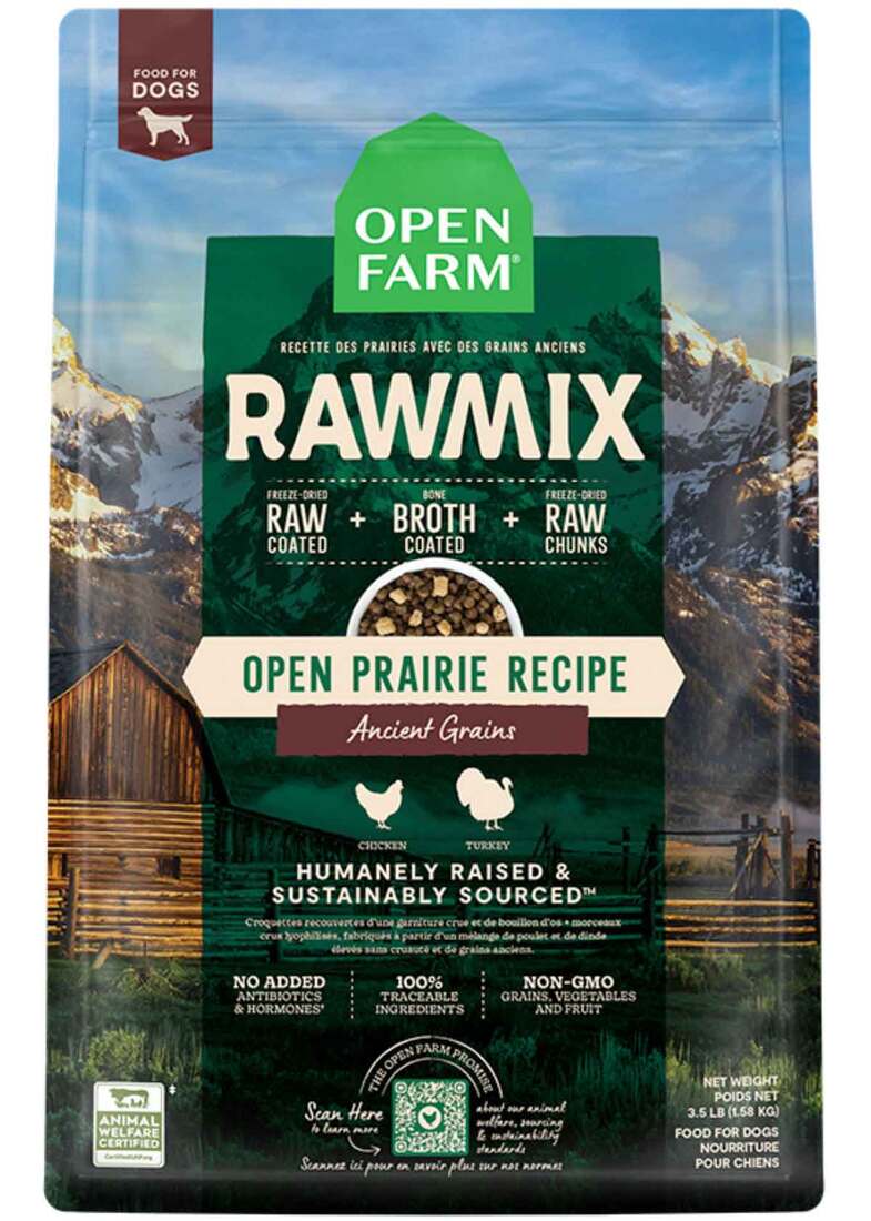 Open Farm RawMix Dog Food, Open Prairie Recipe Ancient Grains, 20 Pounds