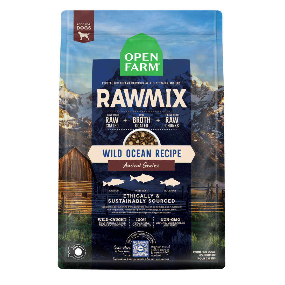 Open Farm RawMix Dog Food, Wild Ocean Recipe Ancient Grains, 20 Pounds