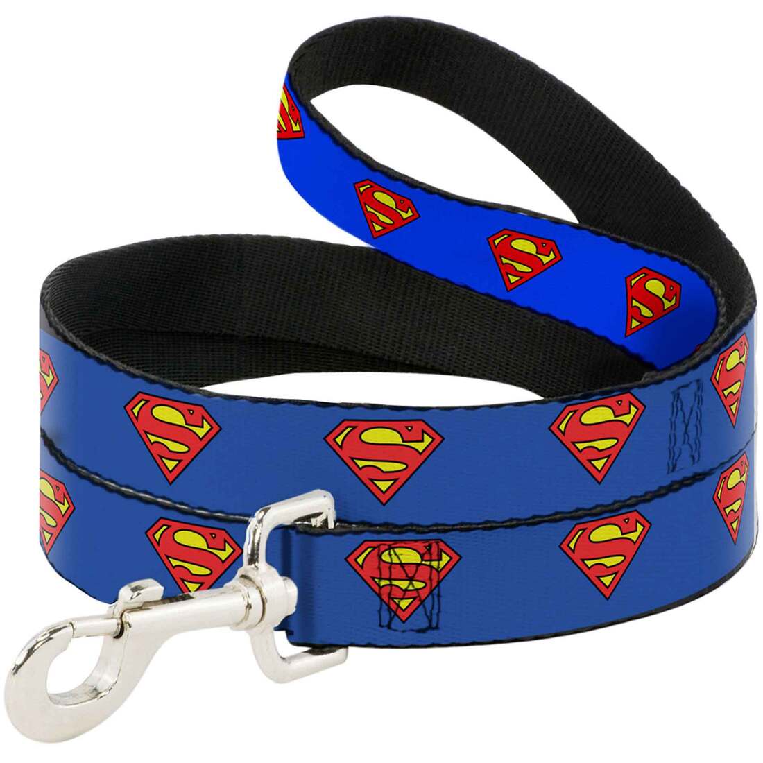Buckle-Down Pet Leash - Superman Shield Blue - 6 Feet Long - 1" Wide