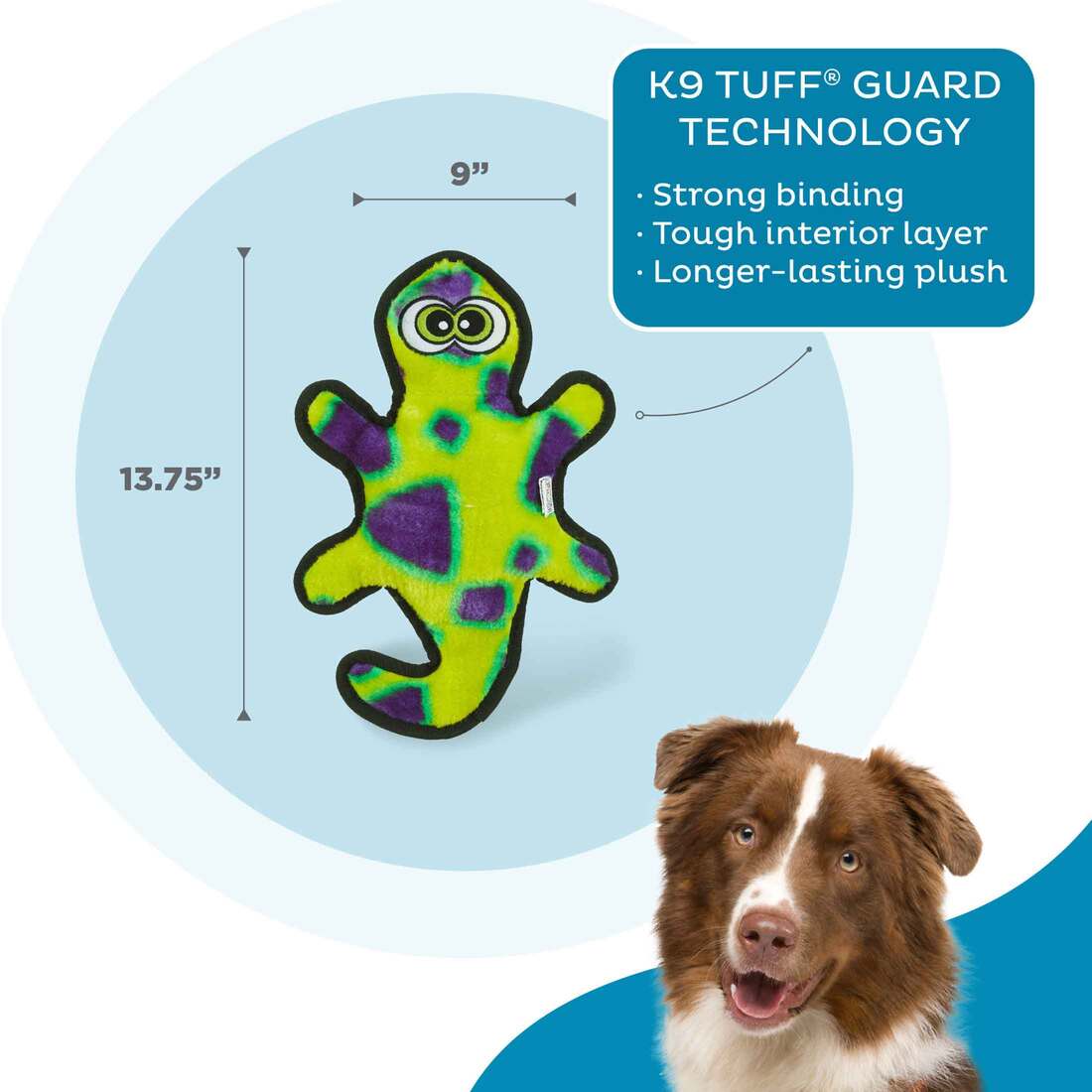 Outward Hound Durablez Tough Gecko Plush Dog Toy | Wag N Wash