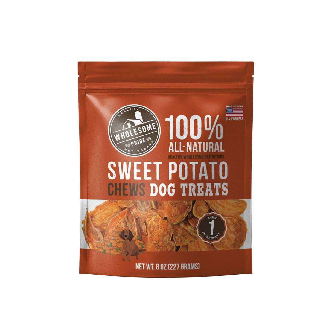 Wholesome Pride Sweet Potato Chews Dog Treats, 8 Ounces