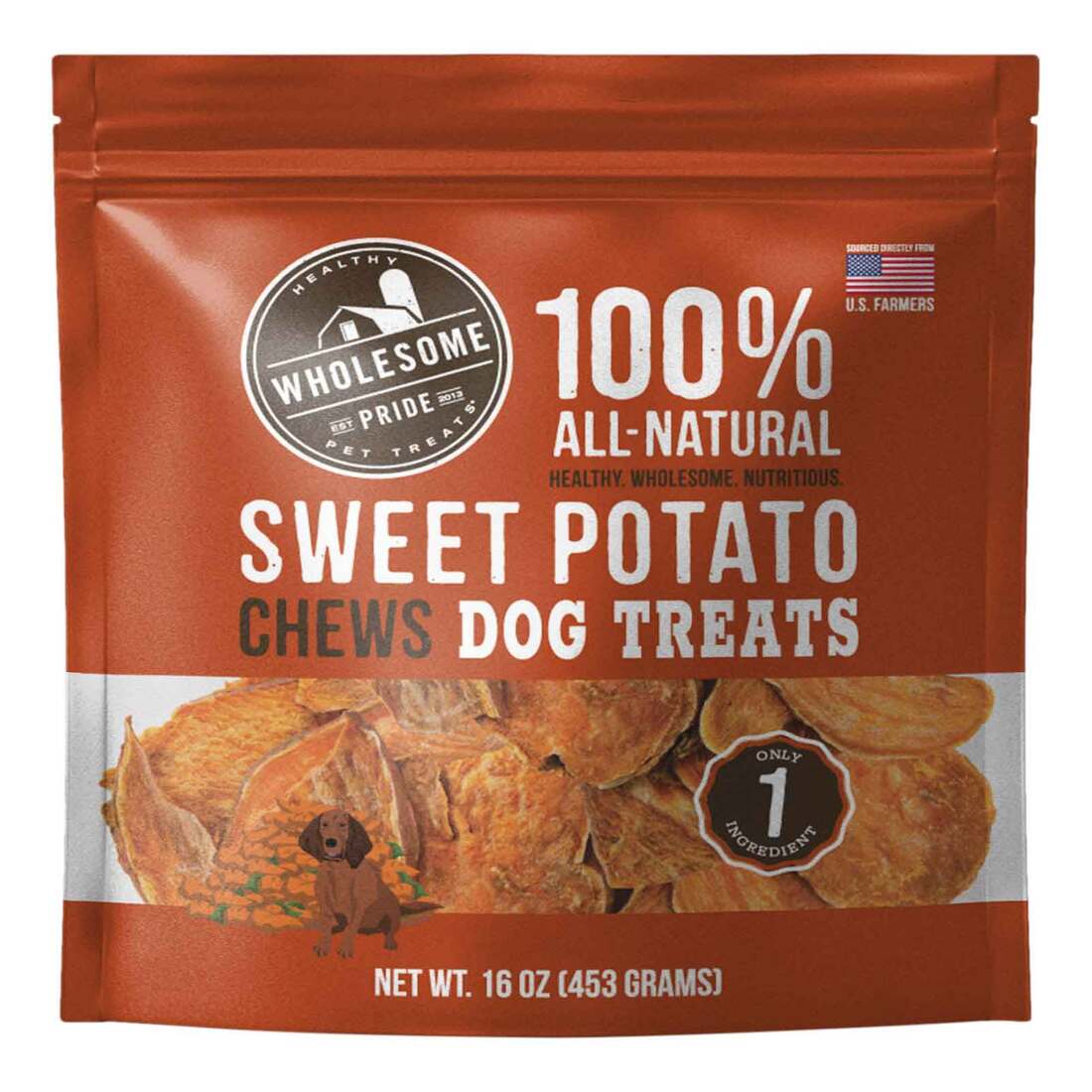 Wholesome Pride Sweet Potato Chews Dog Treats, 16 Ounces