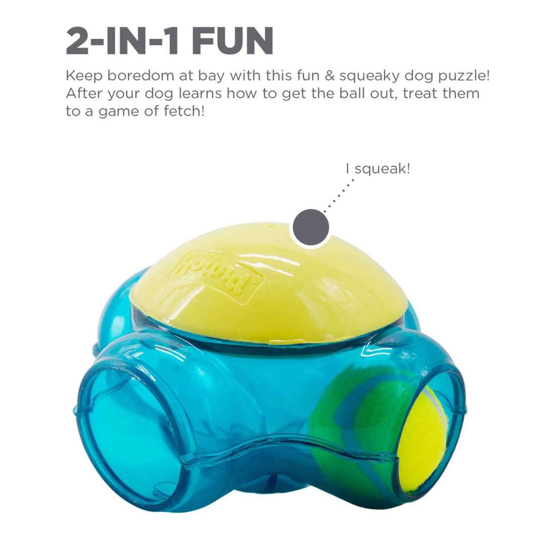 Tennis Maze Craze Interactive Squeaky Dog Toy, Green