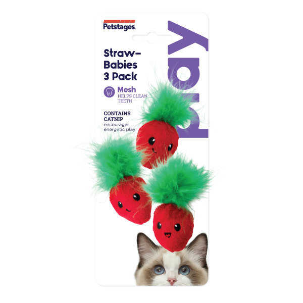 Catstages Straw-Babies Cat Dental Catnip Toy, 3 Pack