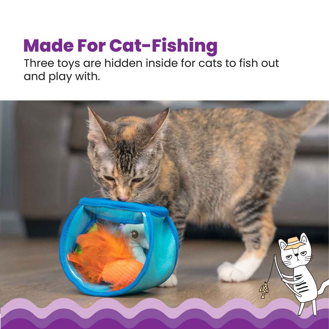 Catstages Hide & Seek Fish Bowl Interactive Cat Puzzle Toy
