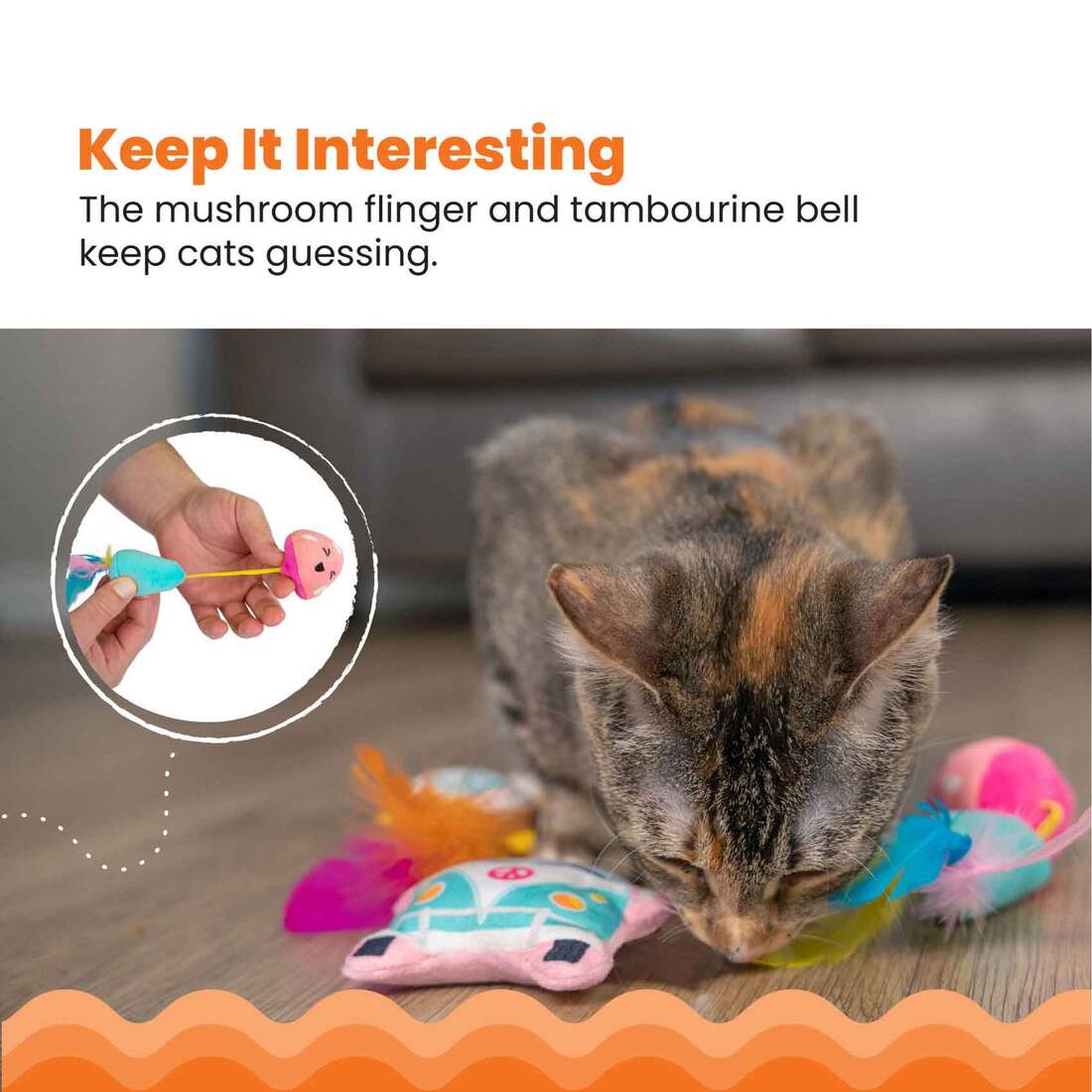 Catstages Festival-Themed Interactive Plush Catnip Cat Toys, 3 Pack