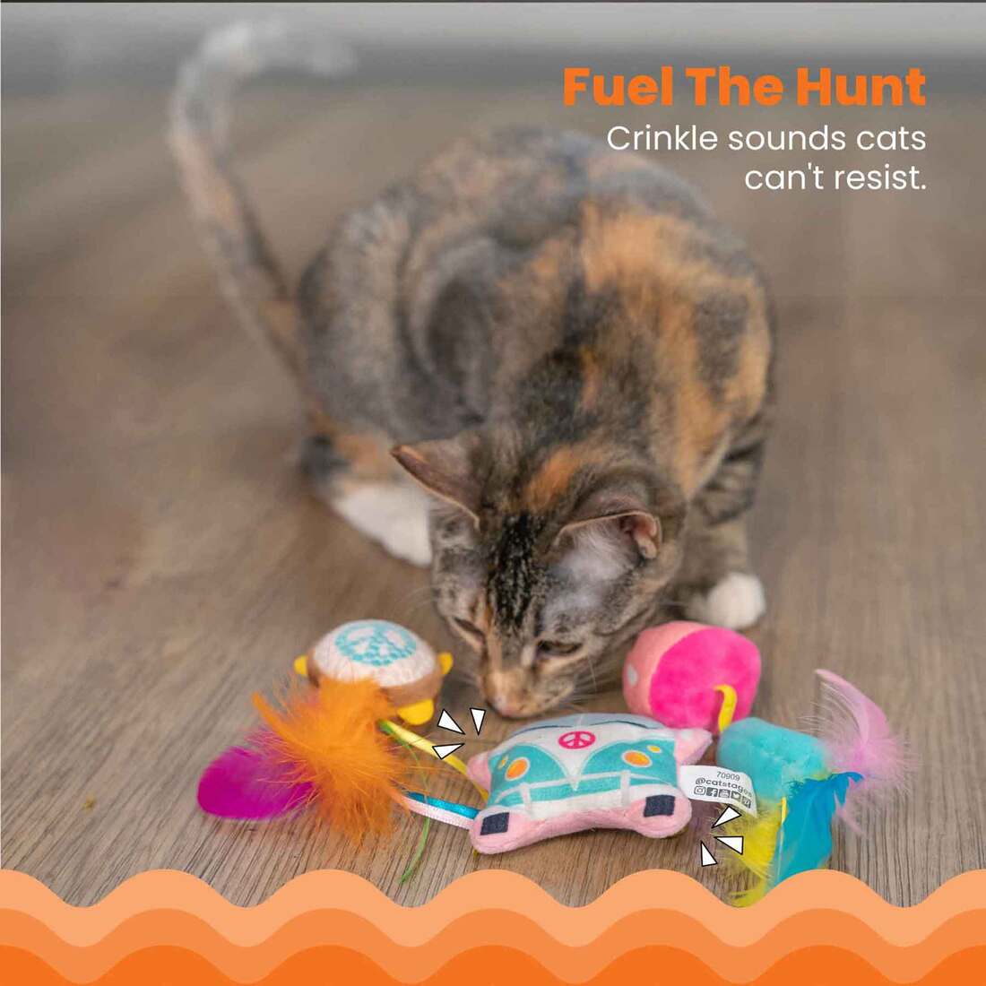 Catstages Festival-Themed Interactive Plush Catnip Cat Toys, 3 Pack