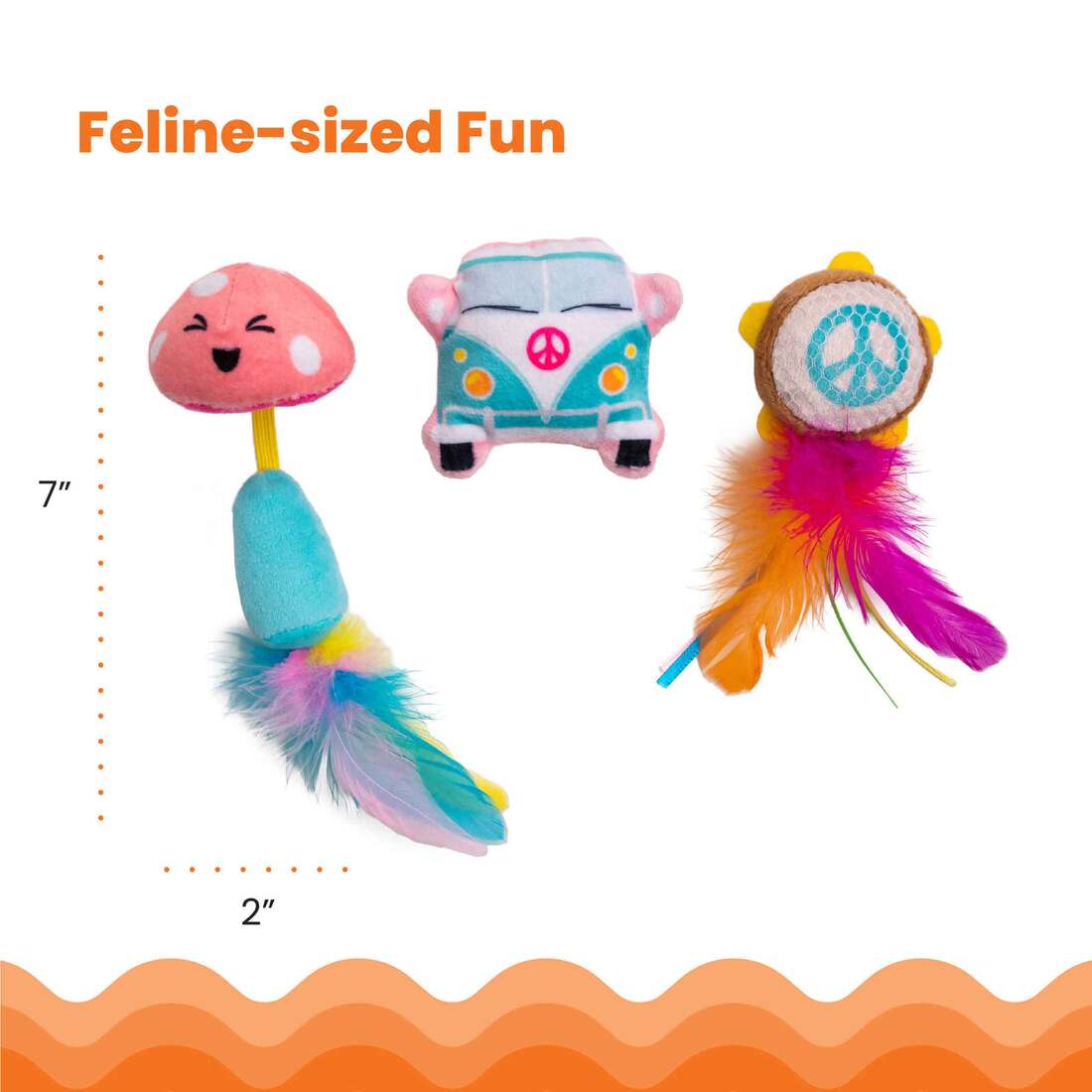 Catstages Festival-Themed Interactive Plush Catnip Cat Toys, 3 Pack