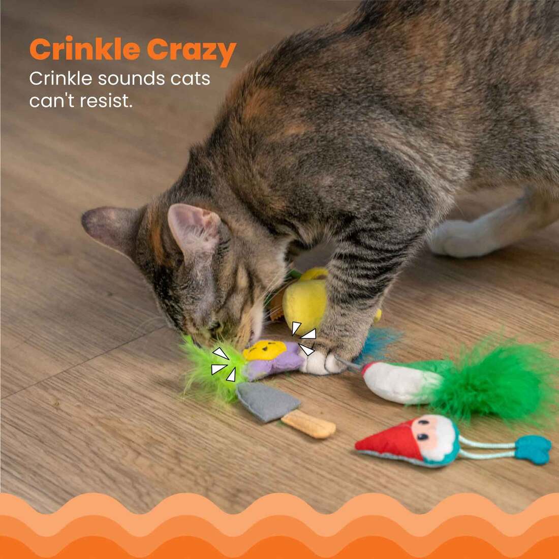 Catstages Garden Fur-ends Plush Catnip Cat Toys, 6 Pack