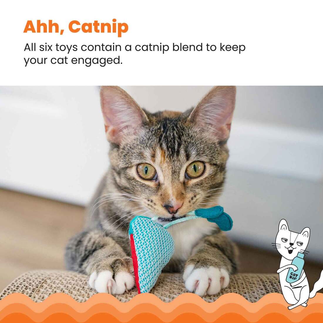 Catstages Garden Fur-ends Plush Catnip Cat Toys, 6 Pack