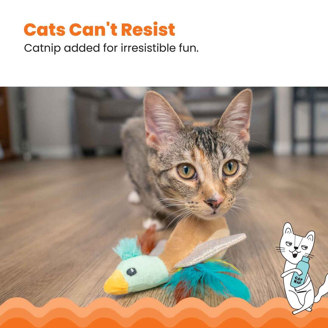 Catstages Flapperz Duck Plush Interactive Catnip Cat Toy