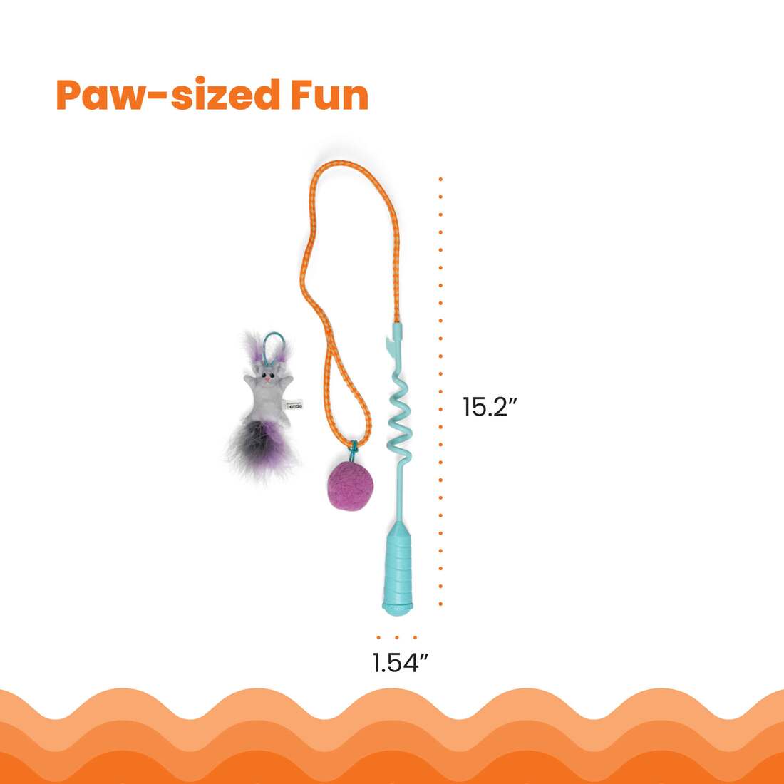 Catstages Cat-apult Spring Wand Cat Toy, Blue