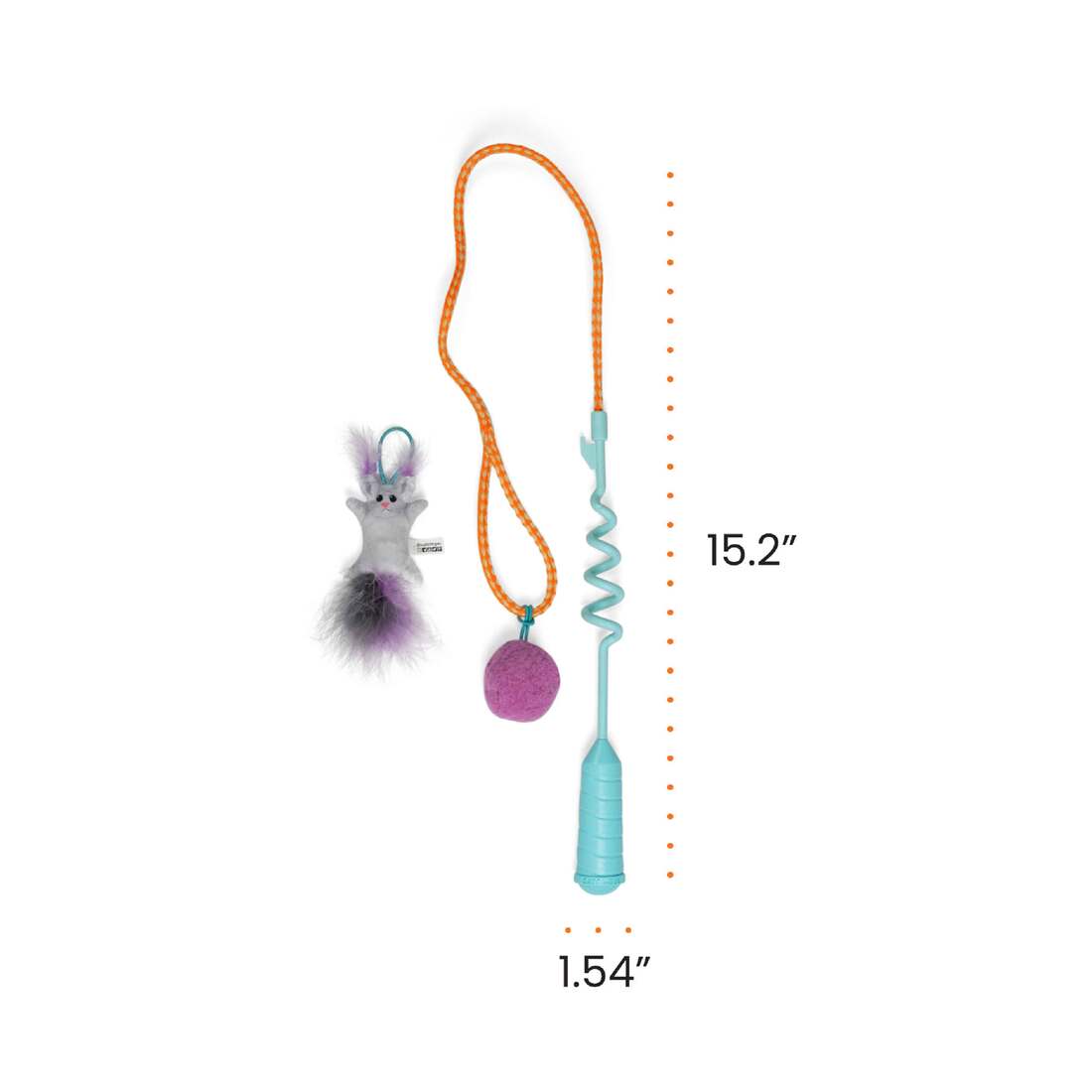 Catstages Cat-apult Spring Wand Cat Toy, Blue