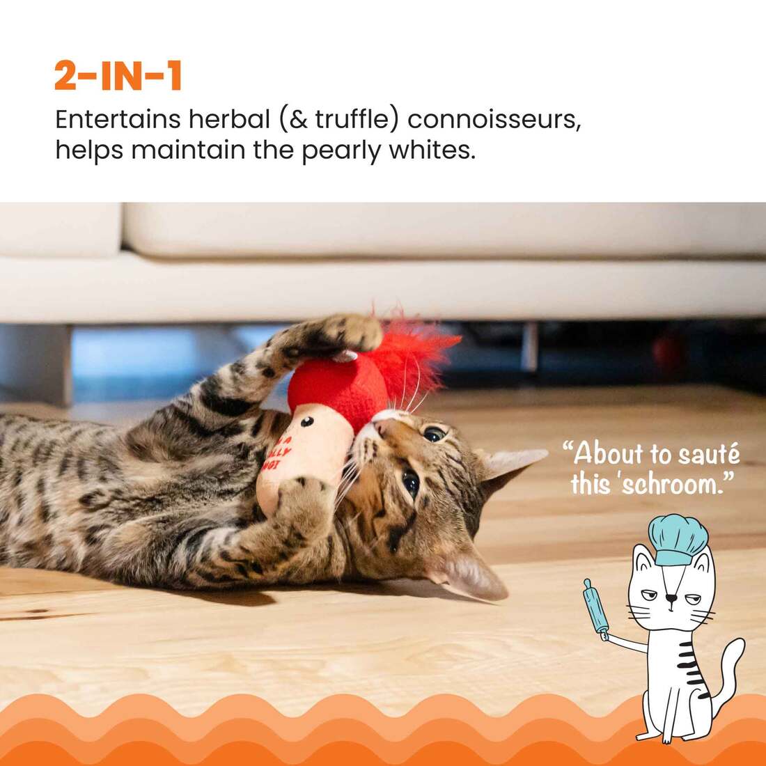 Catstages A Really Fungi Mushroom Kicker Cat Toy, Red
