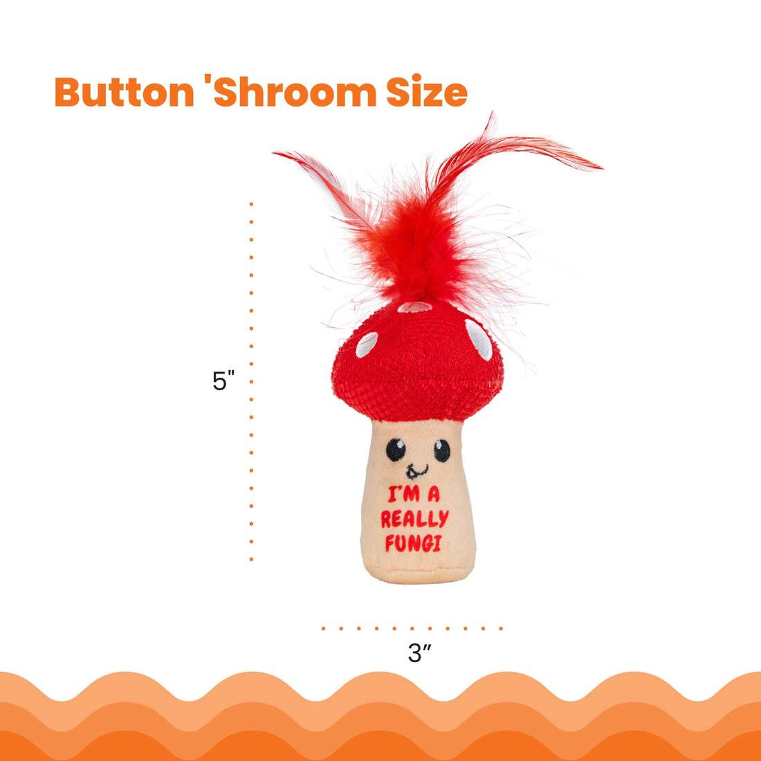 Catstages A Really Fungi Mushroom Kicker Cat Toy, Red