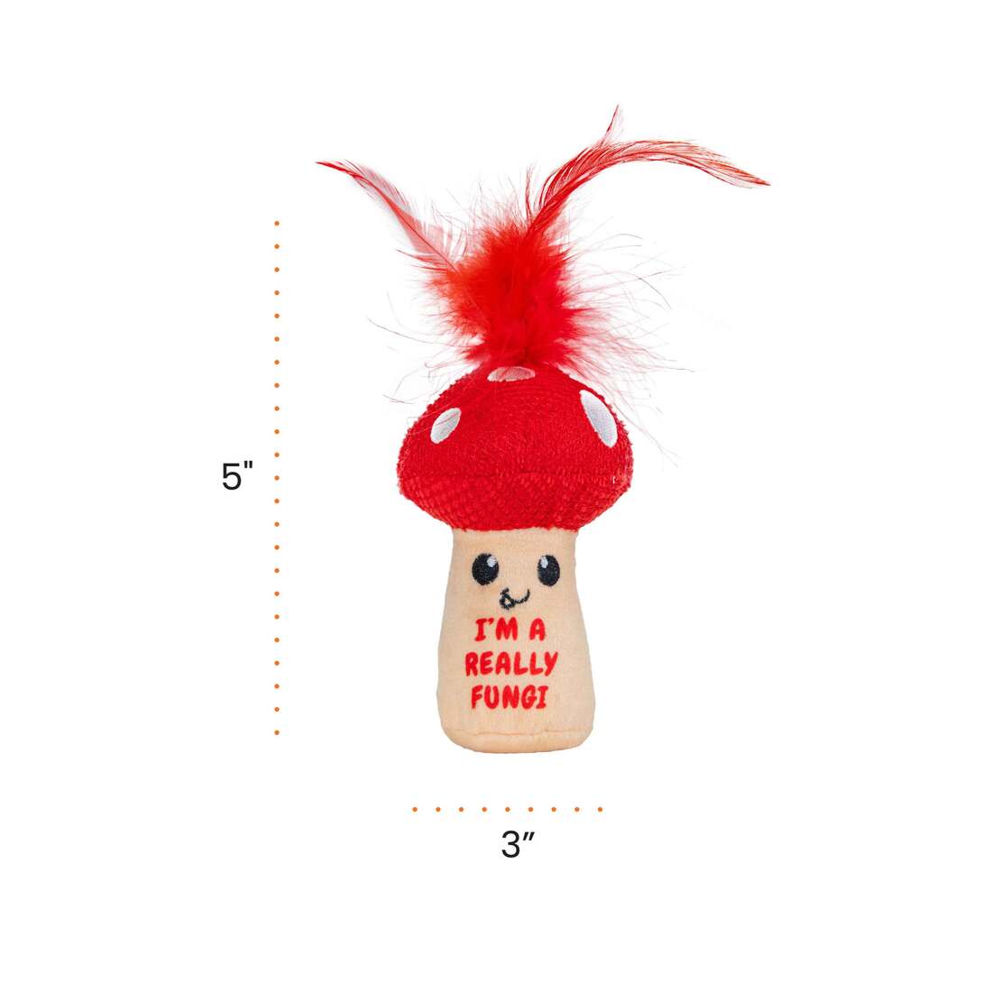 Catstages A Really Fungi Mushroom Kicker Cat Toy, Red