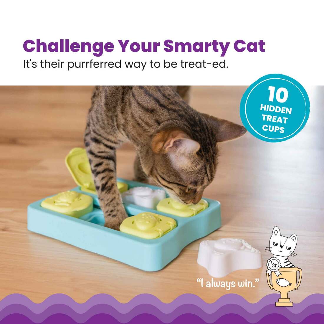 Catstages Kitty Cube Game Cat Toy, Blue