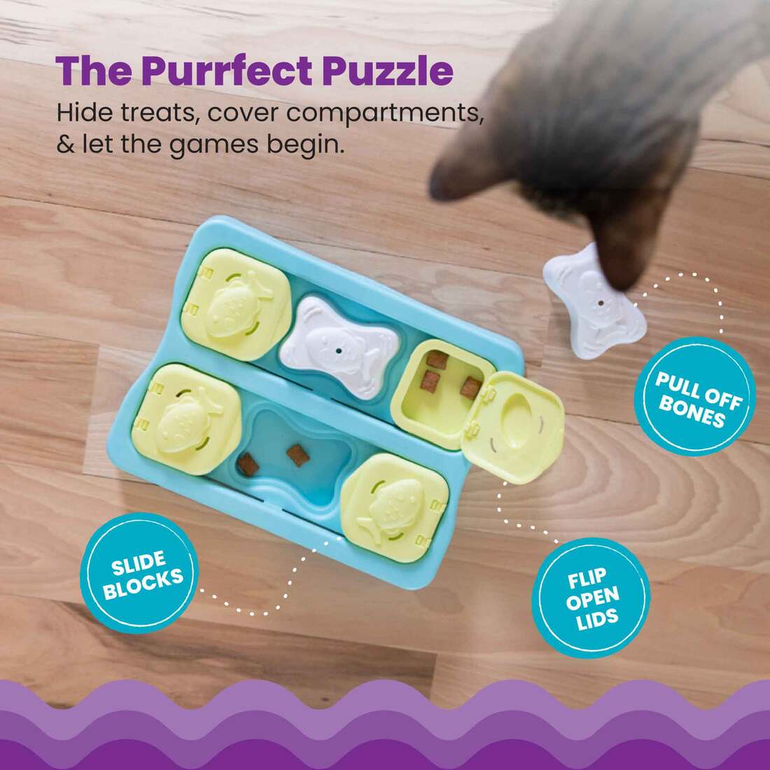 Catstages Kitty Cube Game Cat Toy, Blue
