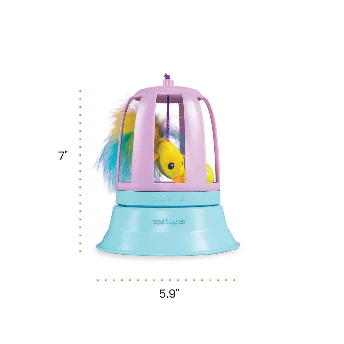 Catstages 2 In 1 Topper Chirping Bird Cat Toy, Purple