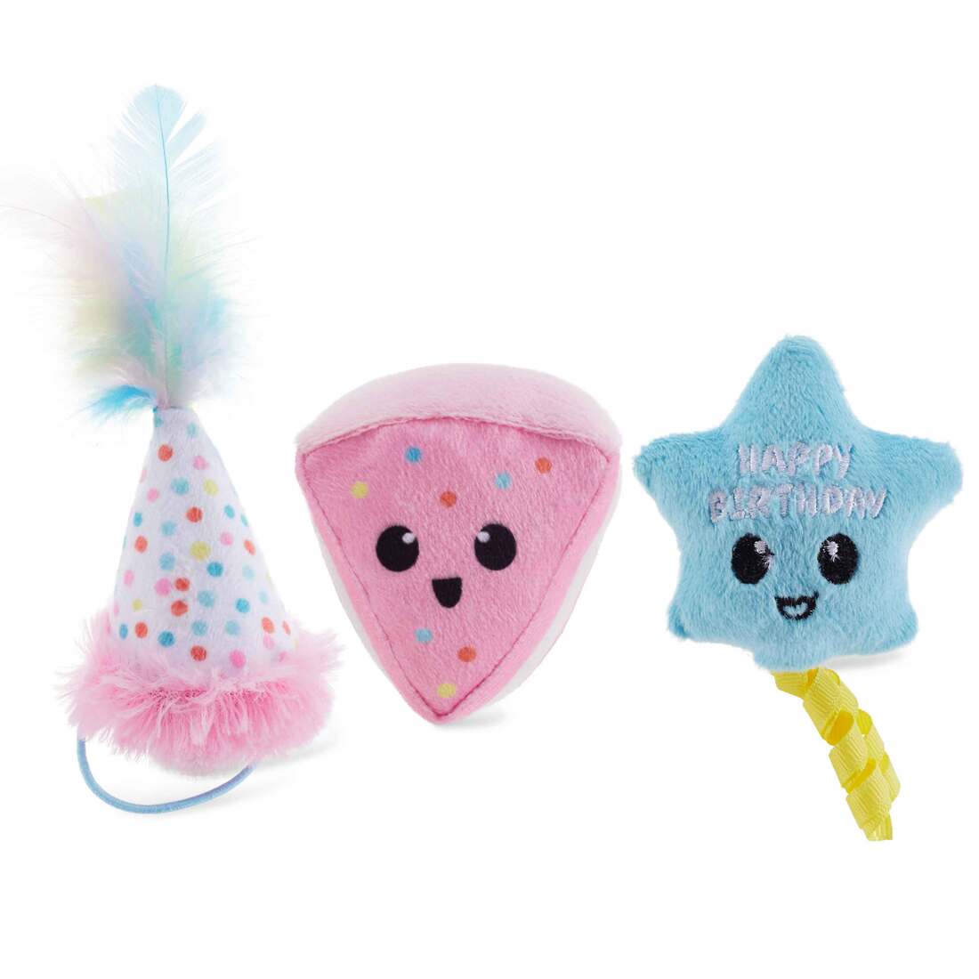 Catstages Happy Purrthday Multicolor Cat Toy, 3 Count