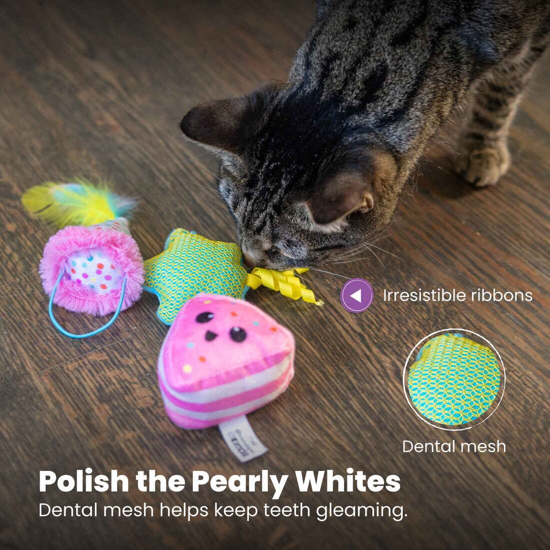 Catstages Happy Purrthday Multicolor Cat Toy, 3 Count
