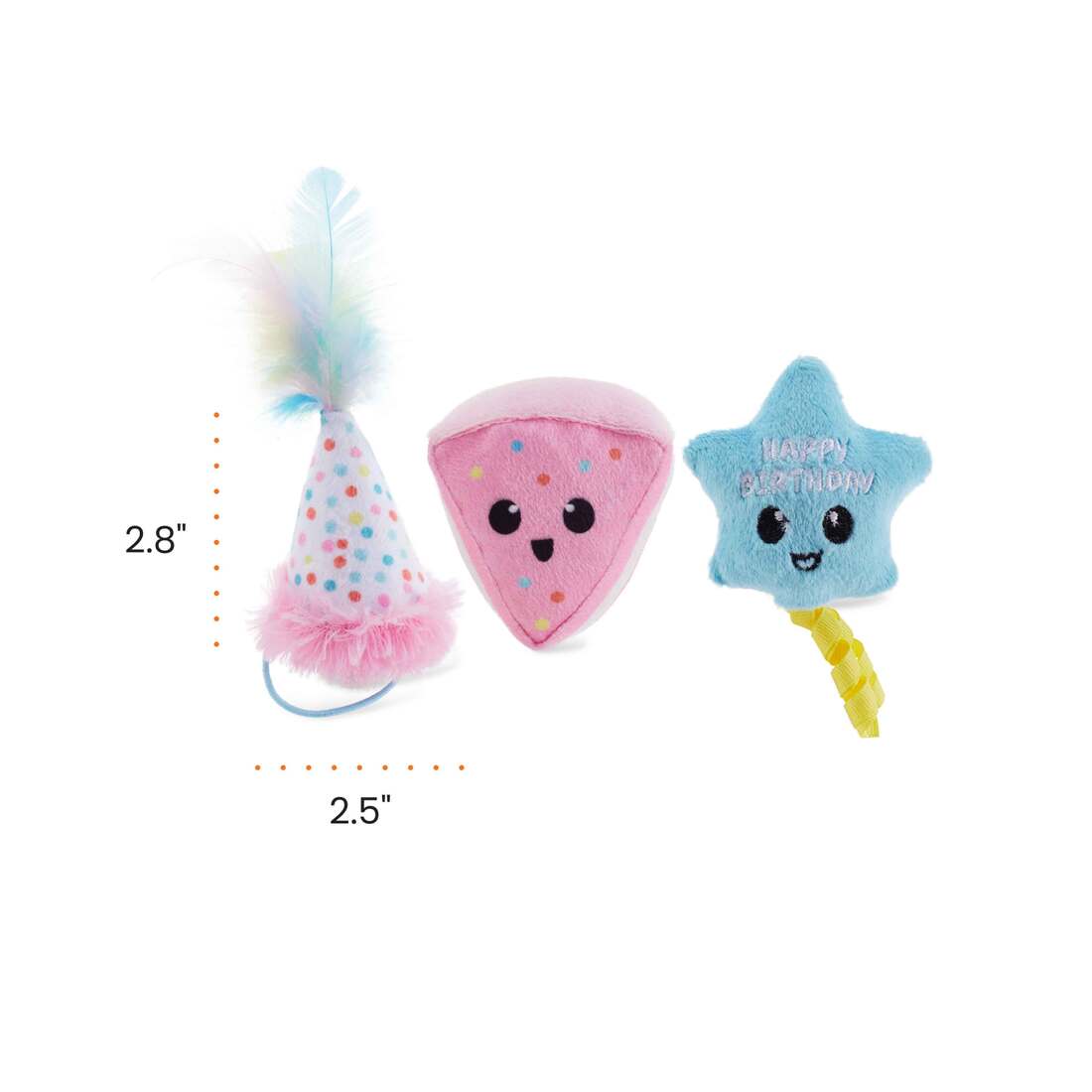 Catstages Happy Purrthday Multicolor Cat Toy, 3 Count