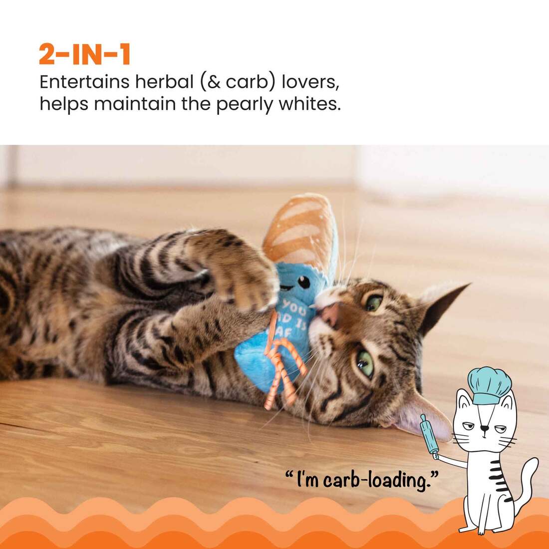 Catstages Loaf Catnip Kicker Cat Toy, Tan