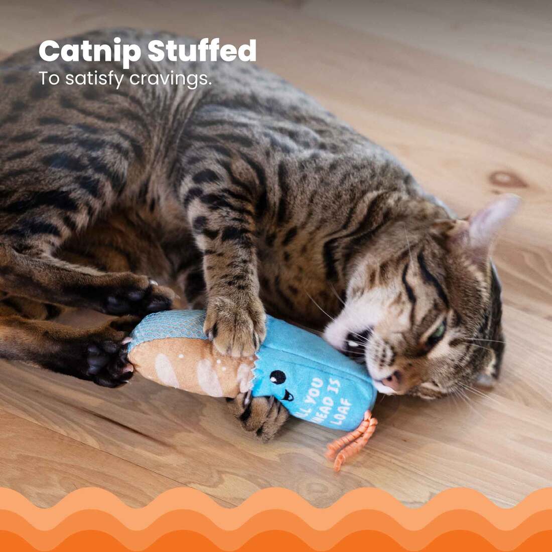 Catstages Loaf Catnip Kicker Cat Toy, Tan