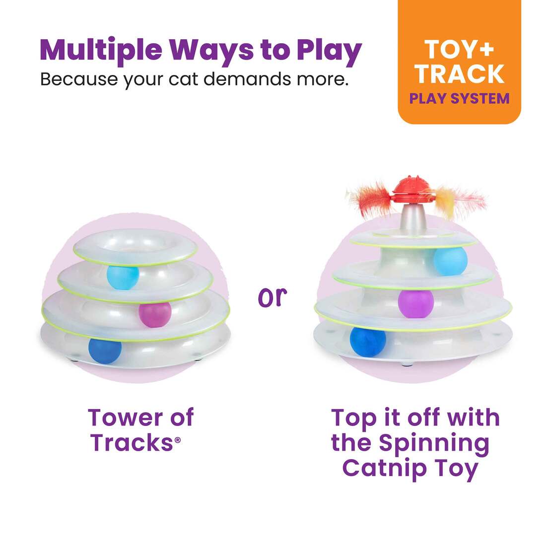 Catstages Tower Of Tracks Mushroom Topper Cat Toy, White