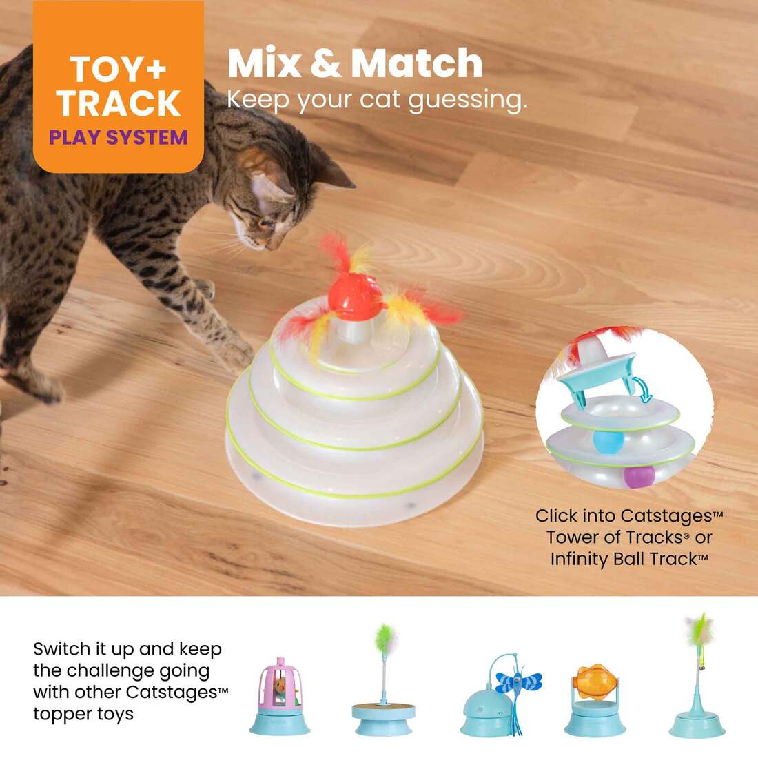 Catstages Tower Of Tracks Mushroom Topper Cat Toy, White