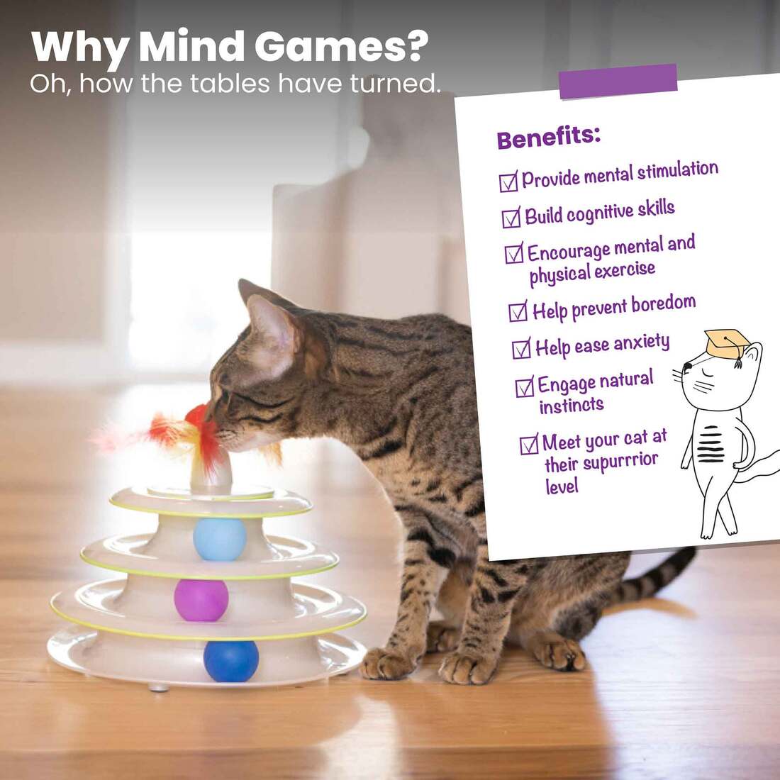 Catstages Tower Of Tracks Mushroom Topper Cat Toy, White