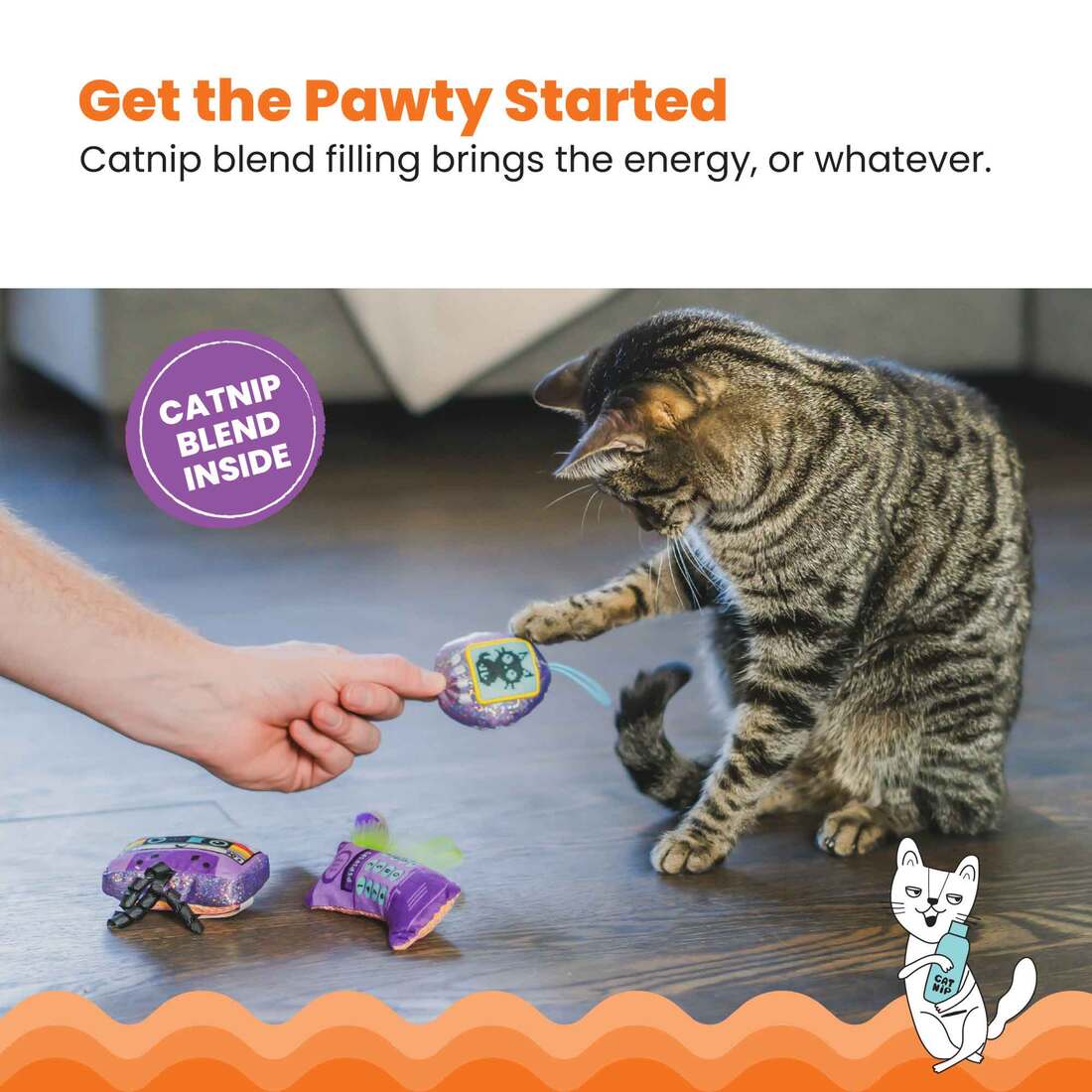 Catstages So Meowsome 90's Multicolor Cat Toy, 3 Count
