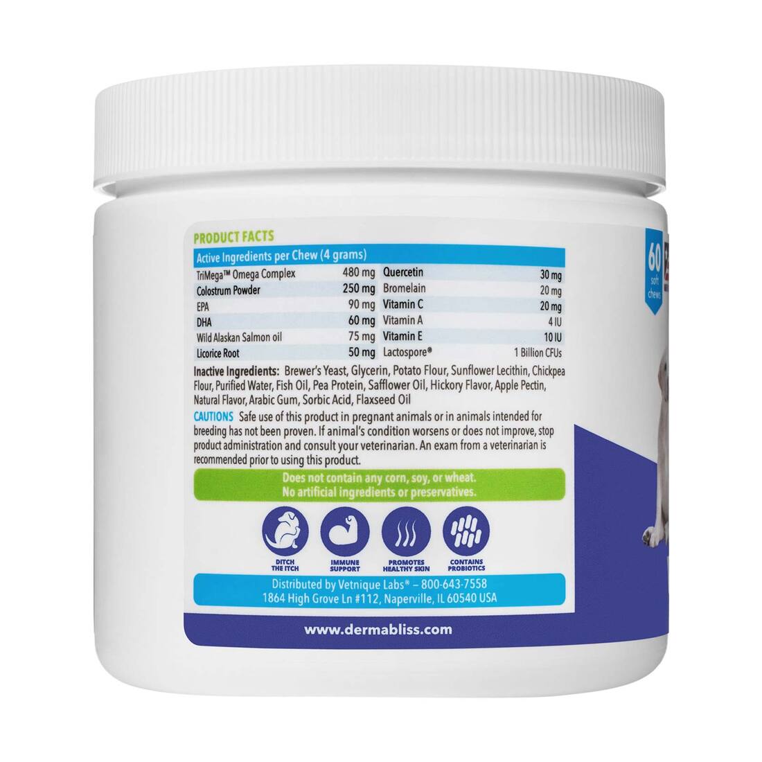 Dermabliss Allergy Relief Soft Chew, Hickory Salmon, 60 Count