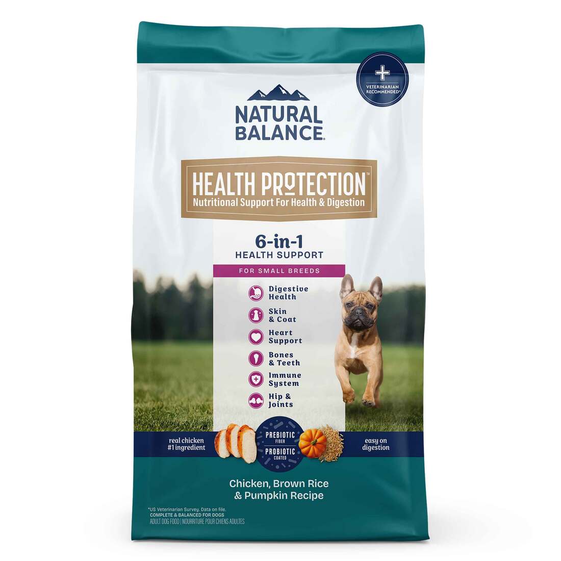 Natural Balance Health Protection Small Breed Dry Dog Food, Chicken, Brown Rice & Pumpkin Recipe, 12