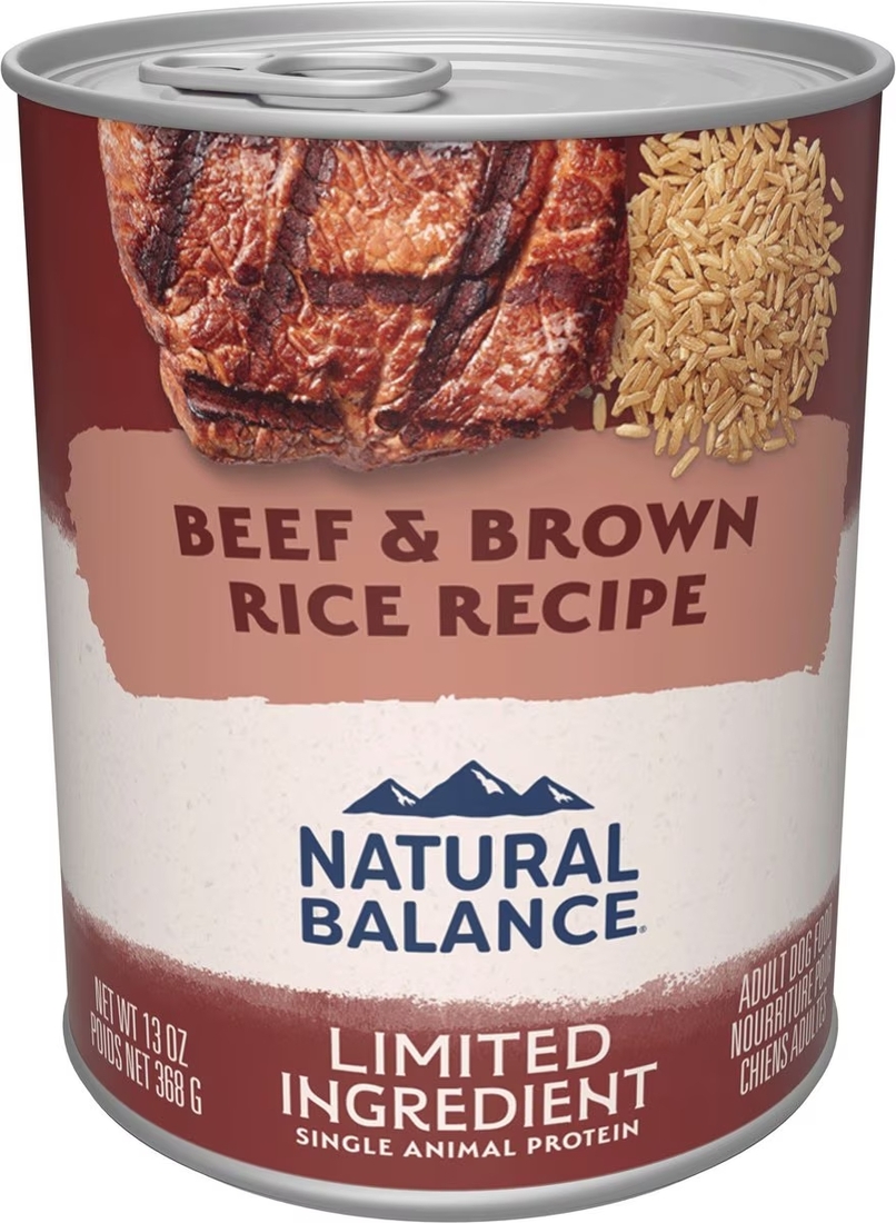 Natural Balance Limited Ingredient Wet Dog Food, Beef & Brown Rice Recipe, 13 Ounces