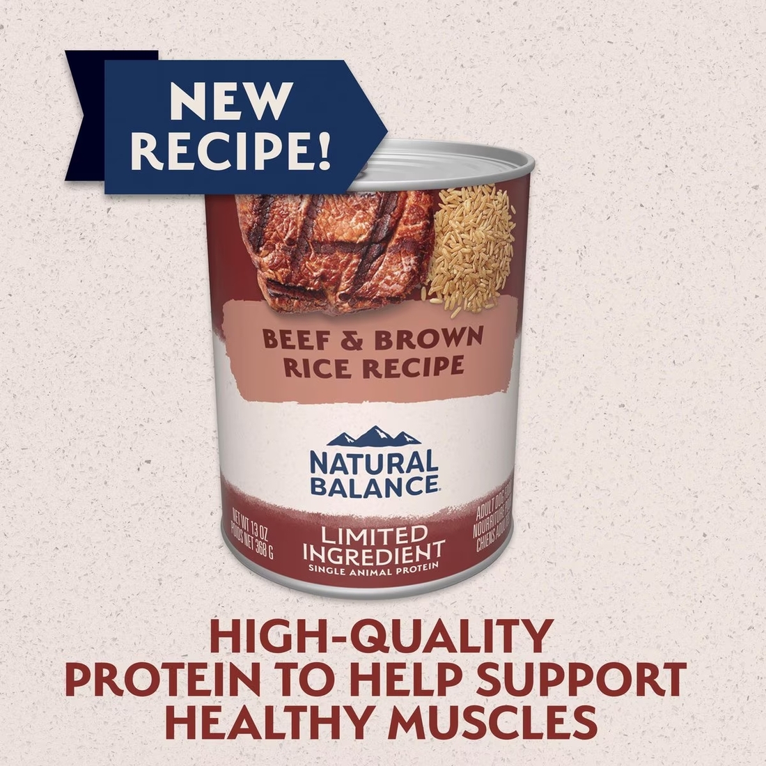 Natural Balance Limited Ingredient Wet Dog Food, Beef & Brown Rice Recipe, 13 Ounces