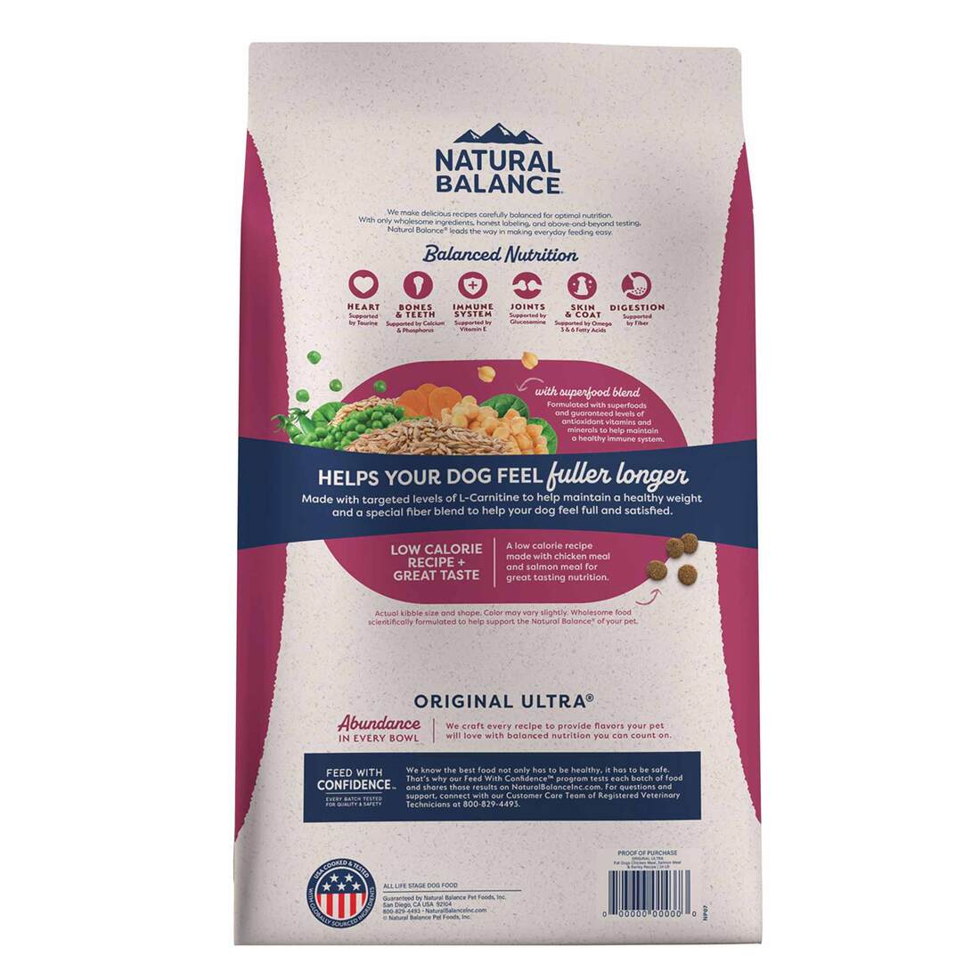 Natural Balance® Original Ultra® Fat Dogs Dry Dog Food, Chicken Meal, Salmon Meal & Barley Recipe, 4