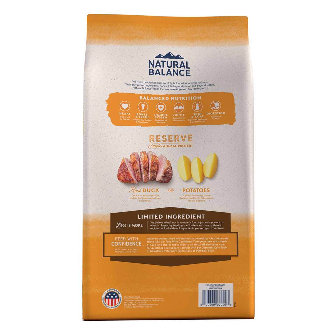 Natural Balance® Reserve Limited Ingredient Diet Dry Dog Food, Grain Free Duck & Potato Recipe, 22 P