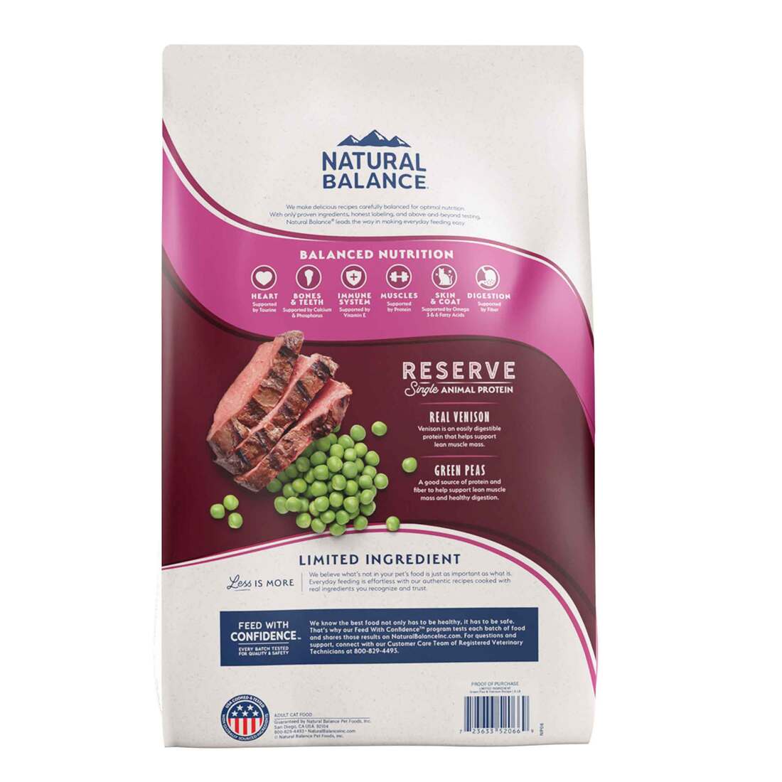 Natural Balance Limited Ingredient Reserve Dry Cat Food, Green Pea & Venison Recipe, 4 Pounds