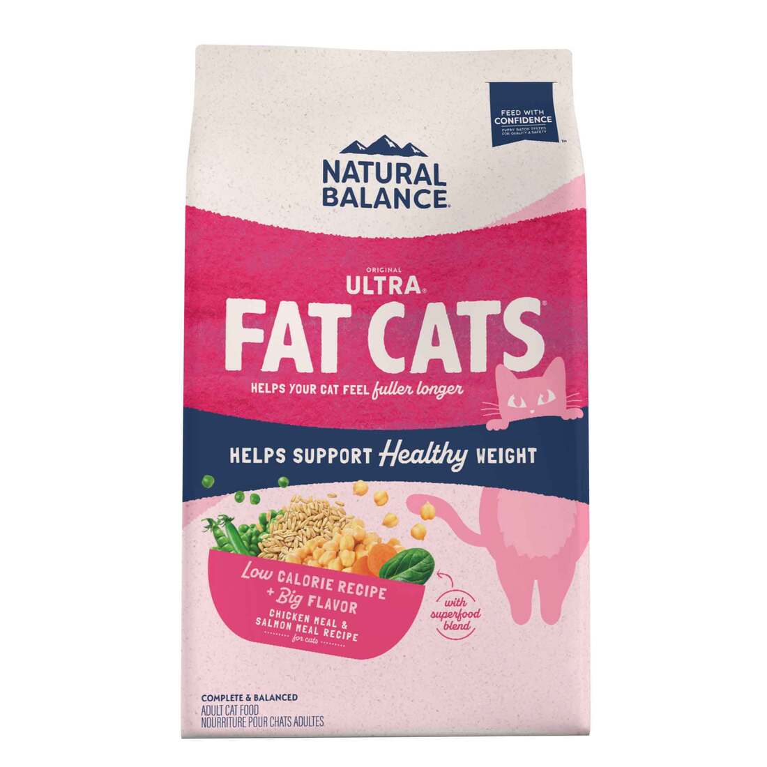 Natural Balance Original Ultra Fat Cats Dry Cat Food, Chicken Meal & Salmon Meal Recipe, 6 Pounds