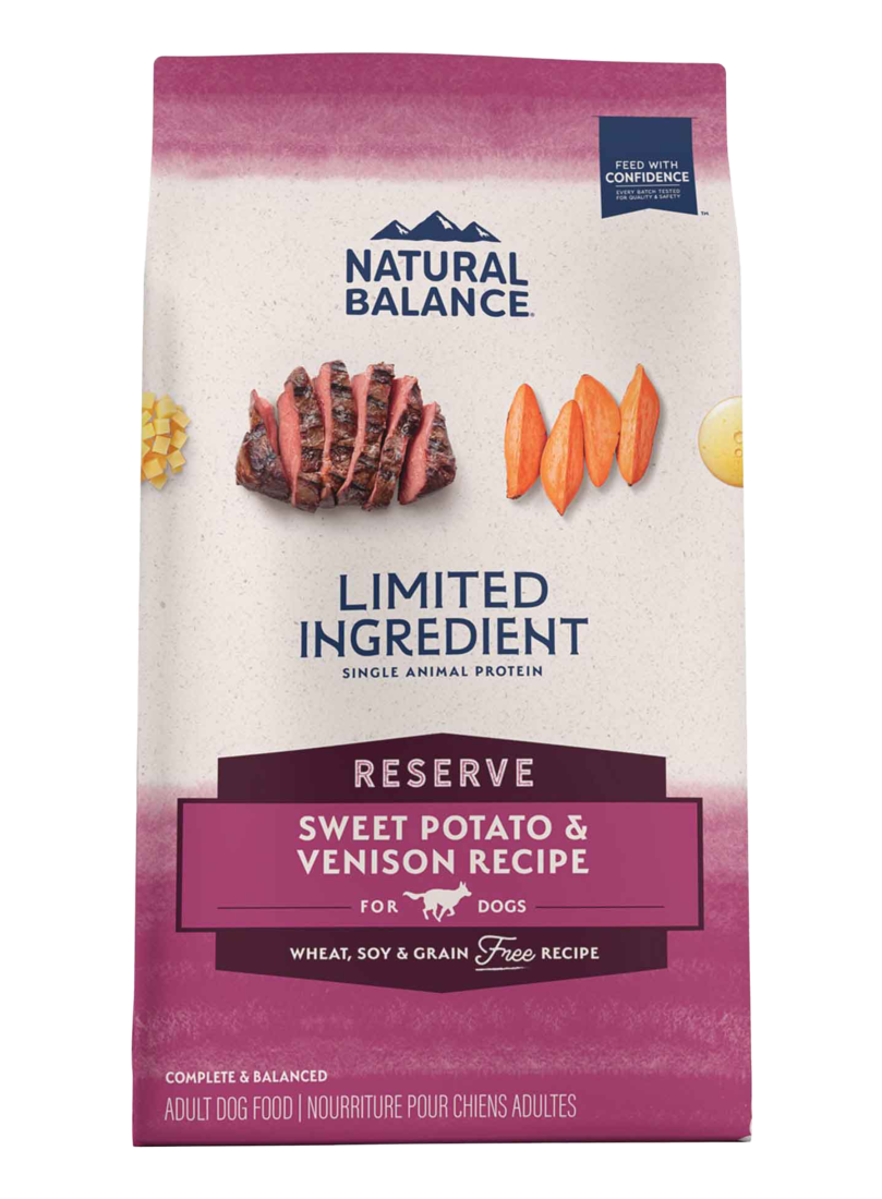 Natural Balance L.I.D. Limited Ingredient Diets, Grain Free, Sweet Potato and Venison Dry Dog Food, 