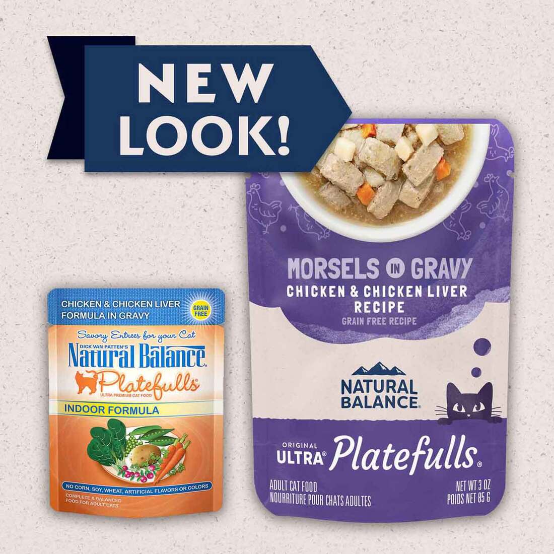 Natural Balance Original Ultra Platefulls Wet Cat Food, Chicken & Chicken Liver Morsels in Gravy, 3 