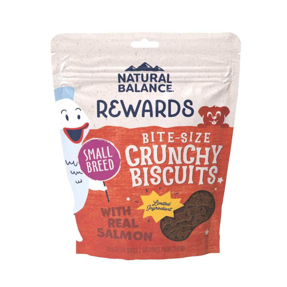 Natural Balance® Rewards Crunchy Biscuits With Real Salmon Small Breed Dog Treats, 8 Ounces