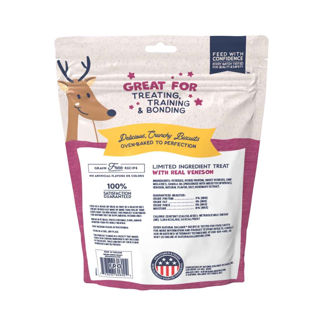 Natural Balance® Rewards Crunchy Biscuits With Real Venison Dog Treats, 14 Ounces